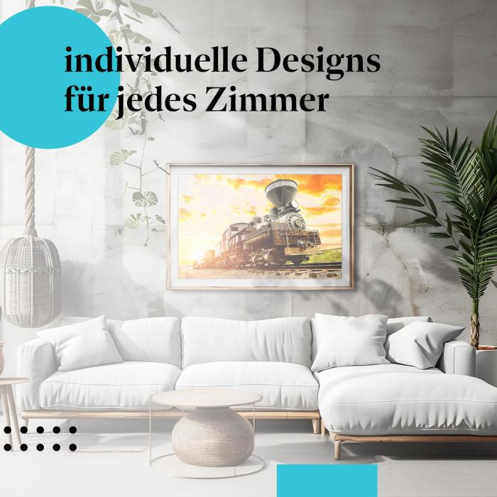 Schlafzimmer Deko: "Dampflok" Poster - die Kraft der Vergangenheit - ein Hingucker!