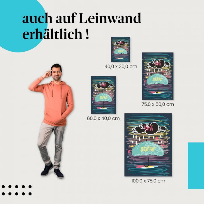 Leinwandbild "Denk Positiv": Optimismus & Motivation