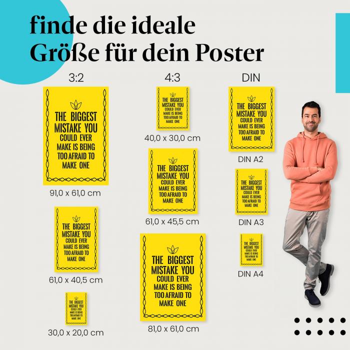 "Der größte Fehler ist die Angst": Poster - Motivation & Überwindung