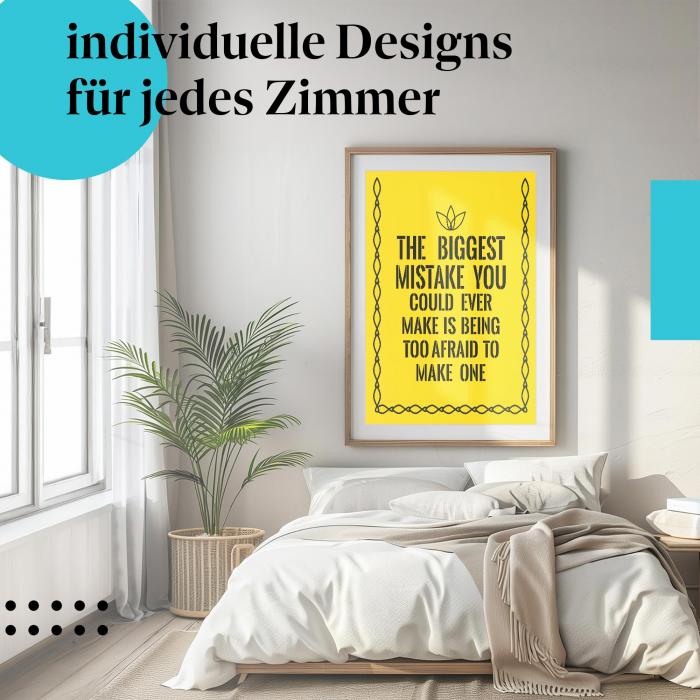 Fehlerkultur Poster: "Der größte Fehler ist die Angst" - Botschaft & Angst