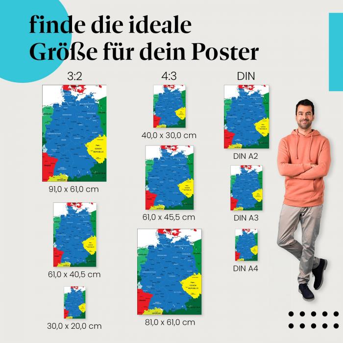 Deutschlandkarte Poster: Deutschland Poster - jetzt bestellen!