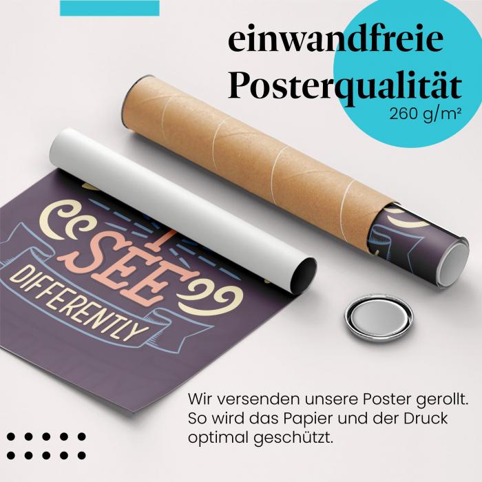 Gerolltes Poster "Dreamer". Motivation & Individualität, sicher verpackt.