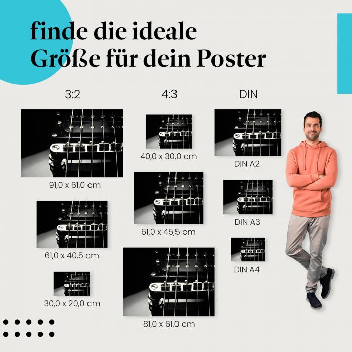 E-Gitarren Brücke Poster: Abstraktes Design - jetzt Postergröße wählen!