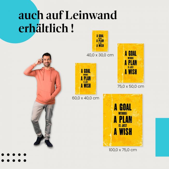 Leinwandbild "Ein Ziel ohne Plan...": Inspiration & Planung für deinen Erfolg