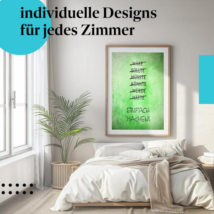 Schlafzimmer Deko: "Motivation" Poster: Für alle, die ihre Ziele erreichen wollen!