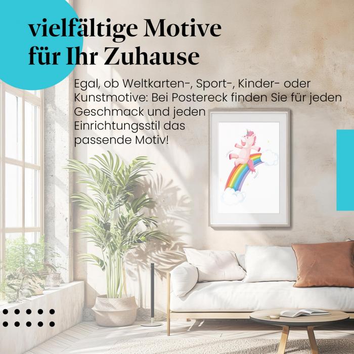 "Einhornzauber": Poster - bunt & fröhlich, für Kinder & Träumer!