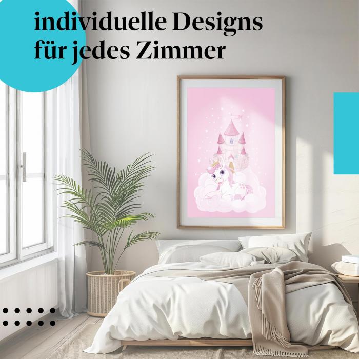 "Zauberhaftes Einhorn": Kunstdruck - Deko für kleine Träumer.