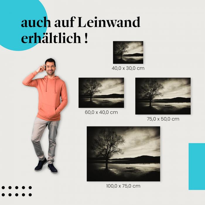 "Einsamer Baum im See" Leinwandbild. Finde die ideale Größe und setze Akzente mit Kunst!