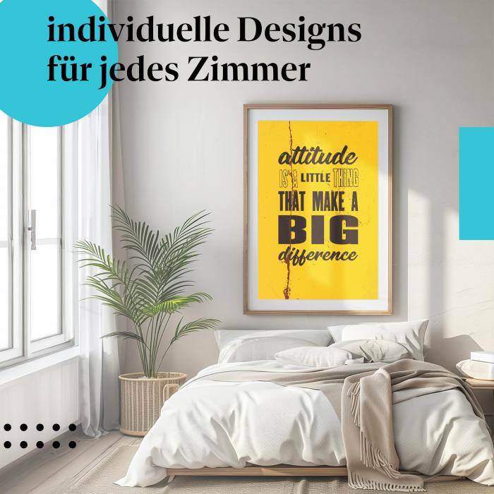 Motivationsposter: "Einstellung macht den Unterschied" - Poster & Spruch