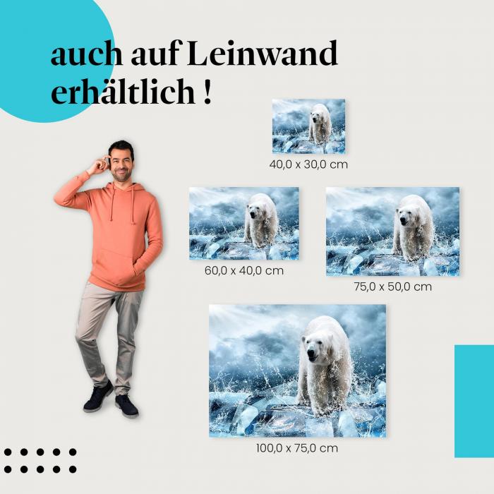 "Eisbär" Leinwand. Ideale Größe für dein modernes Zuhause - setze Akzente!