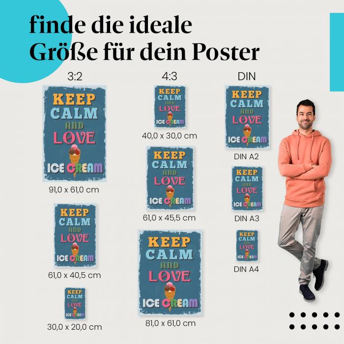 "Eiscreme-Liebe" Poster: Eiscreme Spruch!