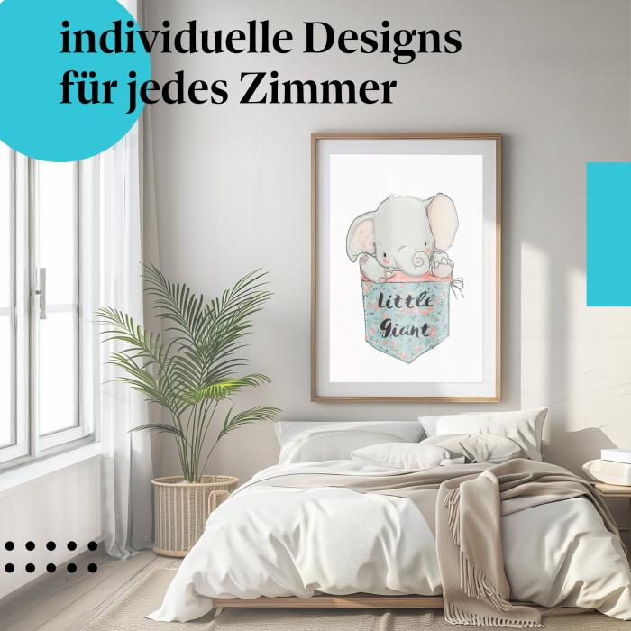 Schlafzimmer Deko: "Elefant" Poster: Ein Hauch von Afrika - perfekt für Tierliebhaber.