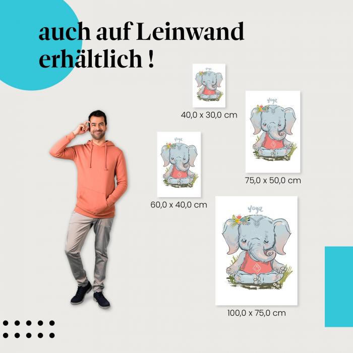 Elefant: Leinwandbild. Meditation, Ruhe.