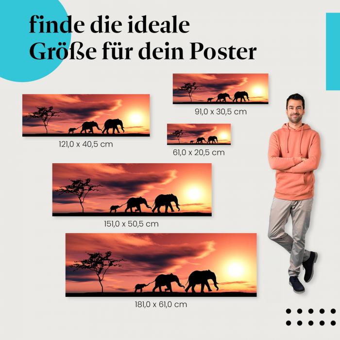 Elefantenfamilie Poster: Tierische Familienbande - jetzt Größe wählen!