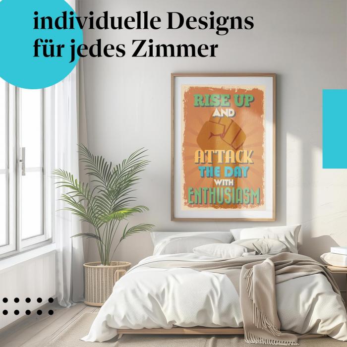 Schlafzimmer Deko: Tatkraft mit "Vintage Poster"