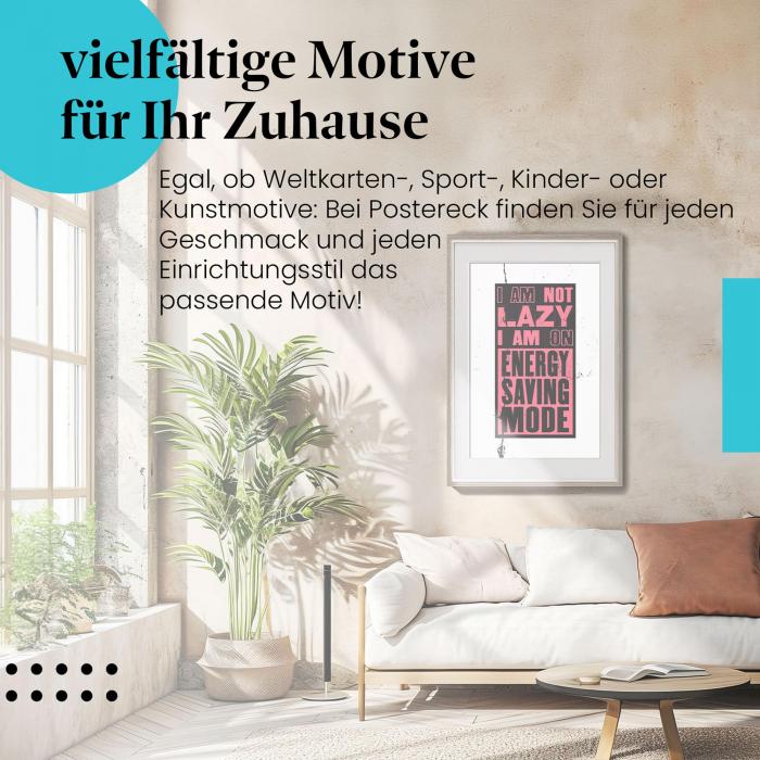 Faulenzen mit Stil: Dieses witzige Leinwandbild ist ideal für alle, die gerne mal einen Gang runterschalten.