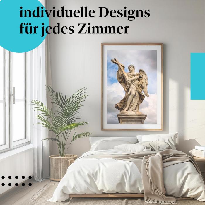 Schlafzimmer Deko: "Engelsstatue" Poster: Für ein himmlisches Ambiente im Schlafzimmer.