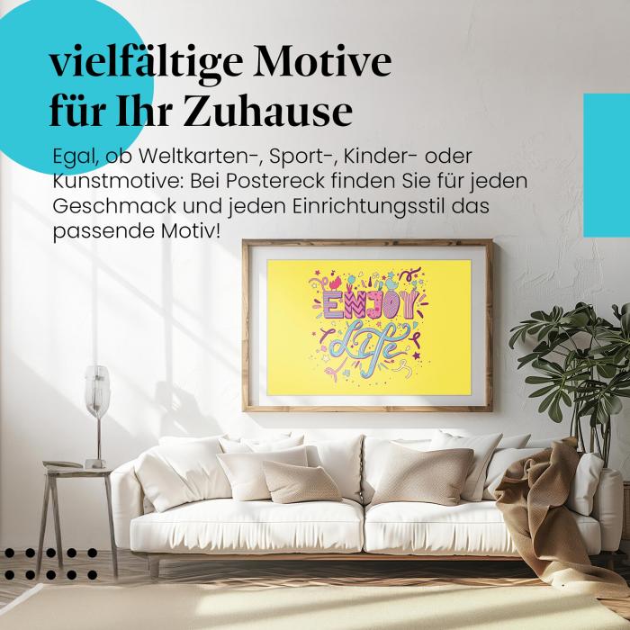 Leinwandbild "Enjoy Life": Fröhlicher Schriftzug - für mehr Lebensfreude in Ihrem Zuhause!