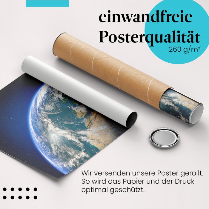 Gerolltes Poster "Planet Erde" - Welt & Universum, sicher verpackt.