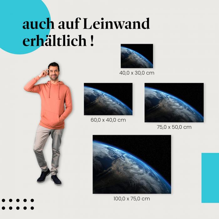 "Blauer Planet" Leinwandbild. Finde die ideale Größe & setze Akzente mit Kunst!