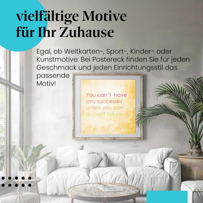 Erfolg & Misserfolg: Poster mit Motivationsspruch.