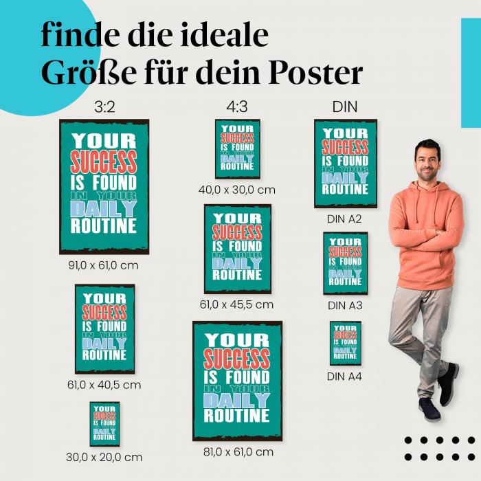 "Erfolg durch tägliche Routine": Poster - Motivation & Routine