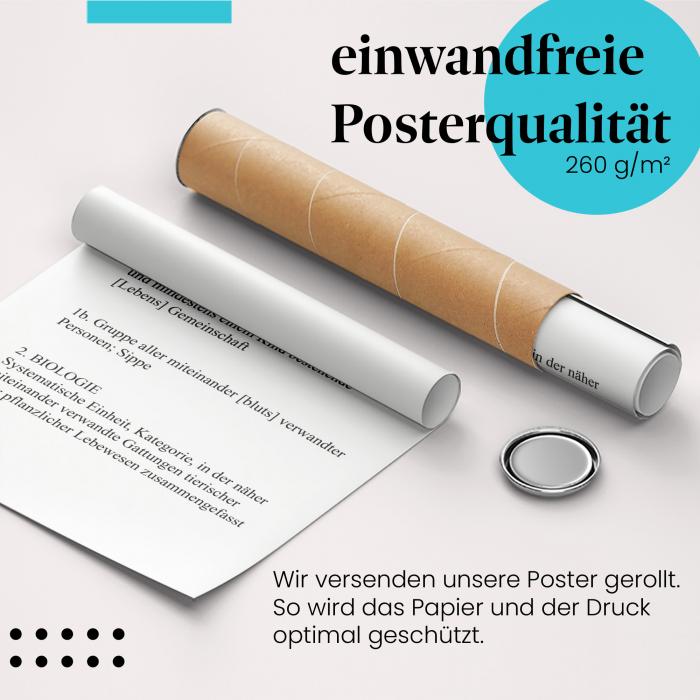 Gerolltes Poster "Familie" - Liebe & Verwandtschaft, sicher verpackt.