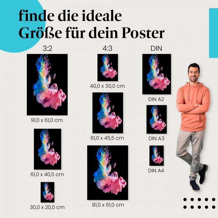 Farben, Poster: Unterwasser, abstrakt, dynamisch.