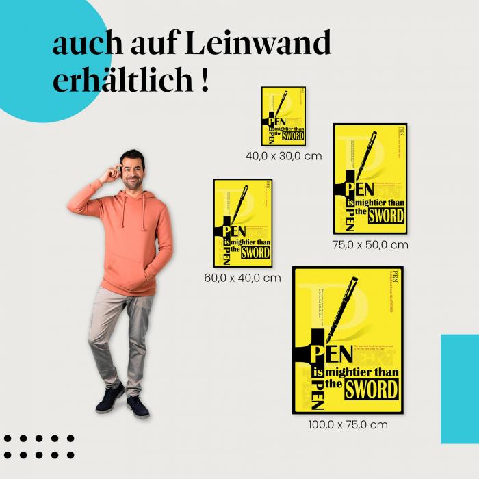 "Die Kraft der Worte - Poster" Leinwandbild. Finde die ideale Größe für dein Zuhause & setze Akzente mit Kunst!