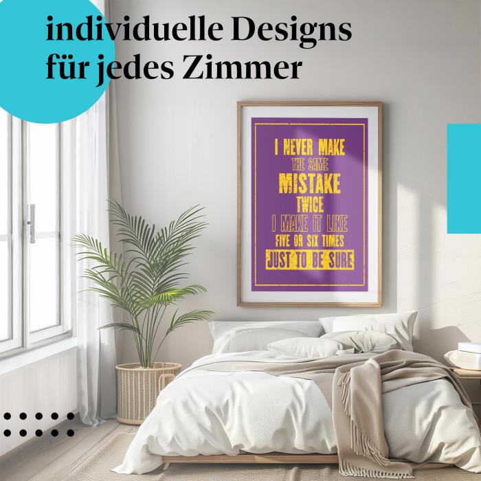 Schlafzimmer Deko: Humor mit "Fehler" Poster