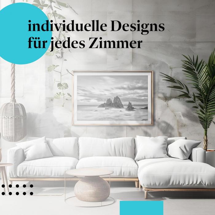 Schlafzimmer Deko: "Meer & Felsen" Poster: Zeitlose Schönheit - perfekt fürs Schlafzimmer.