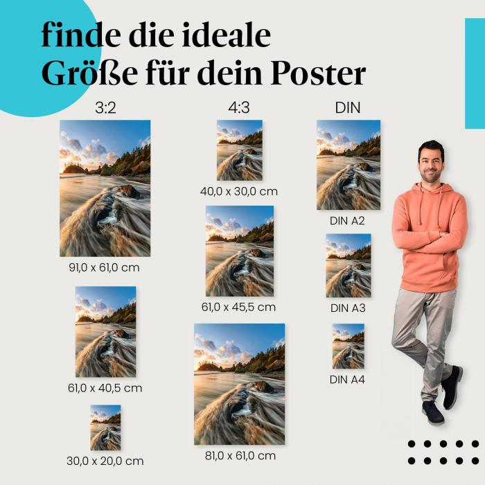 Felsen, Poster: Meer, Sonnenuntergang, Schatten.