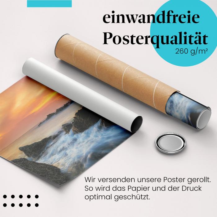 Gerolltes Poster "Dramatischer Sonnenuntergang" - Natur & Stimmung, sicher verpackt.