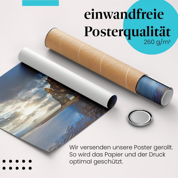 Gerolltes Poster "Island Küste". Island & Natur, sicher verpackt.