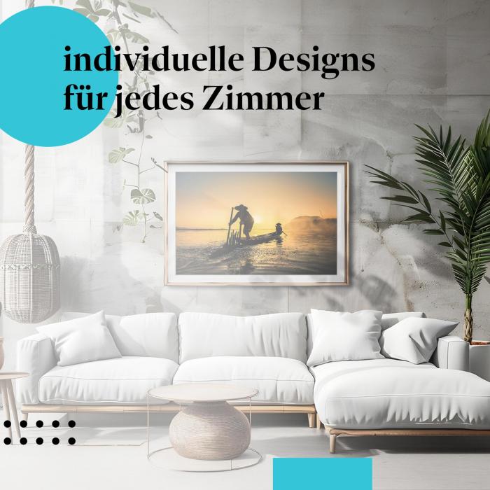 Schlafzimmer Deko: "Fischerboot" Poster: Entspannung & Ruhe am See - perfekt für Ihr Schlafzimmer.