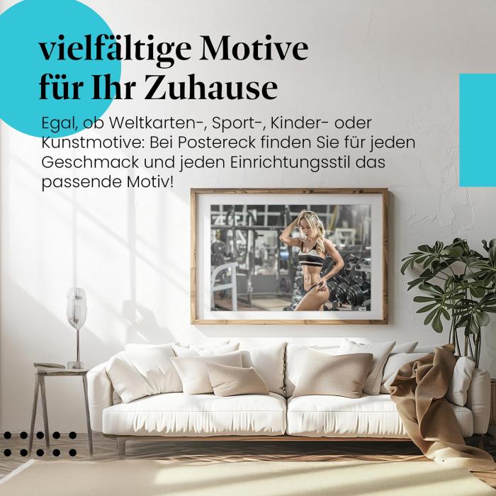 Leinwandbild "Athletische Frau": Muskeln & Fitness - ein Motivationsbild!