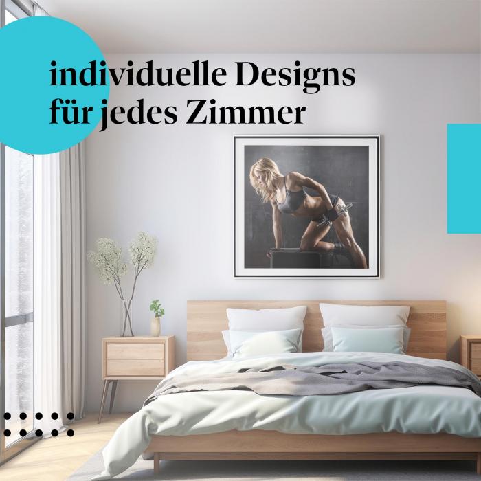 Schlafzimmer Deko: "Fitness" Poster - Motivation & Inspiration - erreichen Sie Ihre Ziele.