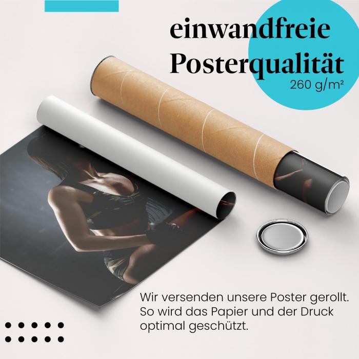 Gerolltes Poster "Fitness & Stärke". Sport & Motivation, sicher verpackt.