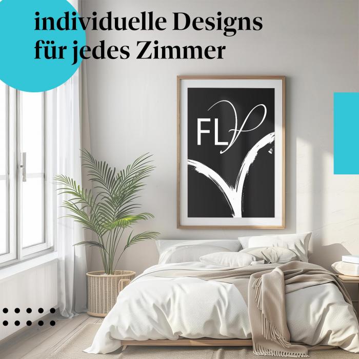 Schlafzimmer Deko: Eleganz mit "Fly" Kalligrafie