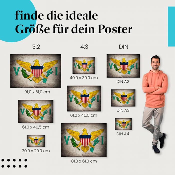 Amerikanische Jungferninseln: Flaggenposter bestellen!