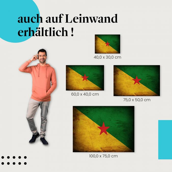 "Französisch-Guayana Flagge" Leinwandbild. Verschiedene Größen für dein Zuhause - setze Akzente!