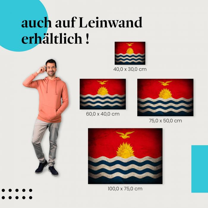 "Kiribati Flagge" Leinwand. Ideale Größe, setze Akzente mit Kunst!