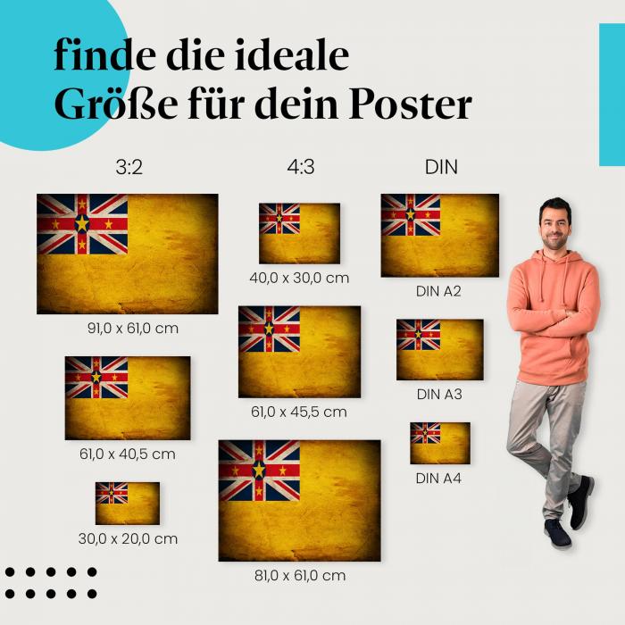 Niue Flagge Poster: Poster in verschiedenen Größen erhältlich!