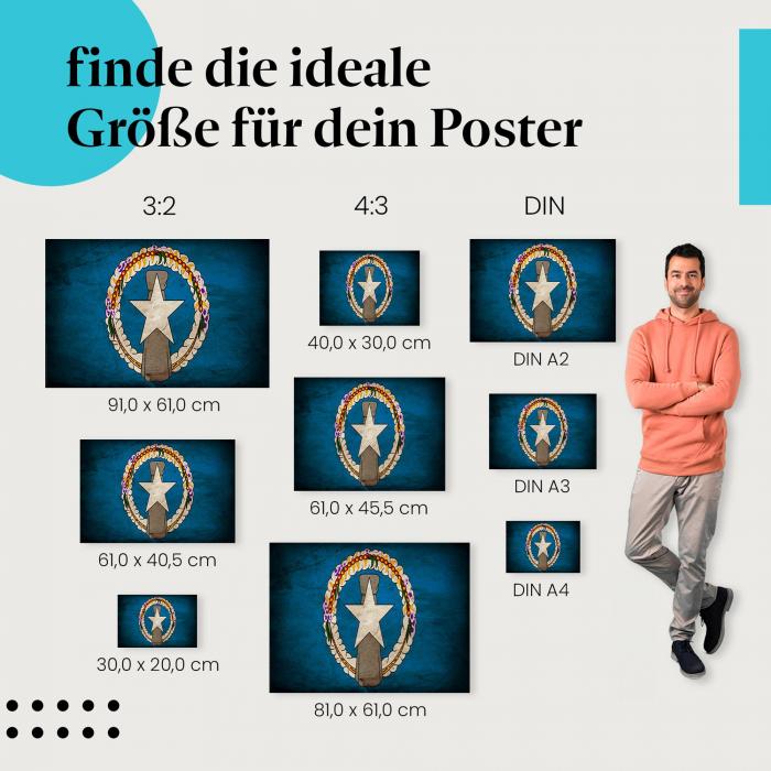 Nördliche Marianen Flagge: Poster in verschiedenen Größen!