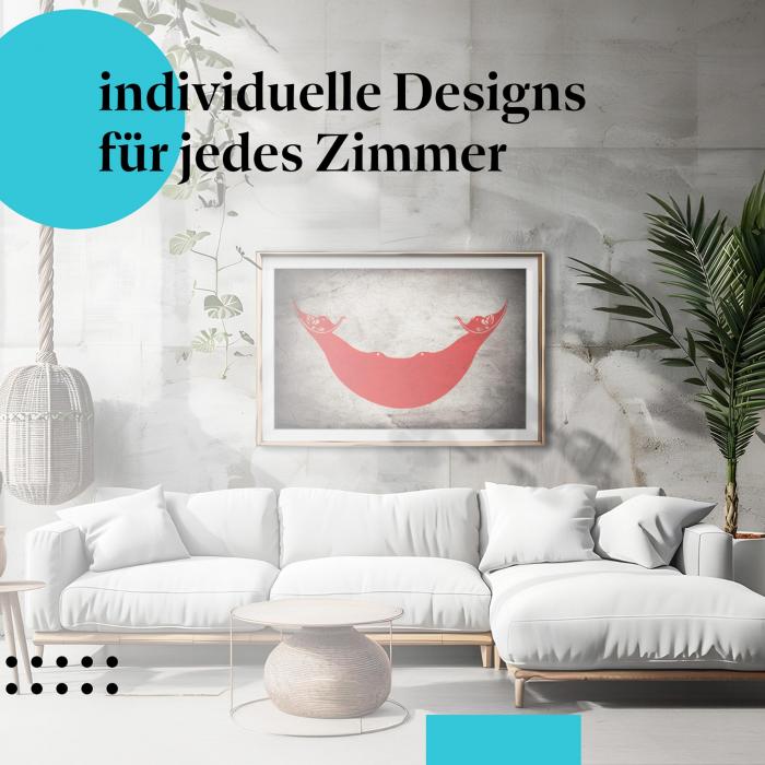 Schlafzimmer Deko: Minimalistisches Zimmer mit "Rapa Nui Flagge" Poster. Wanddeko für Osterinsel-Fans.