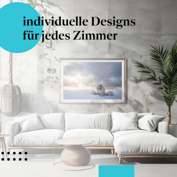 Schlafzimmer Deko: Winter mit "Flugzeugwrack im Schnee" Poster