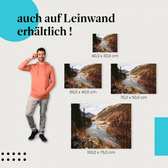 Leinwandbild "Herbstliche Flusslandschaft": Ein Panorama der Natur