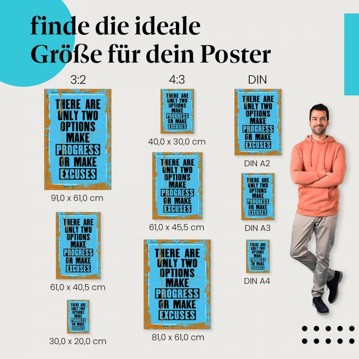 "Fortschritt oder Ausreden": Poster - Motivation & Entscheidung