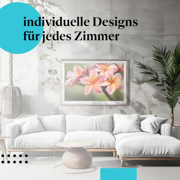 Schlafzimmer Deko: Exotik mit "Frangipaniblüten" Poster