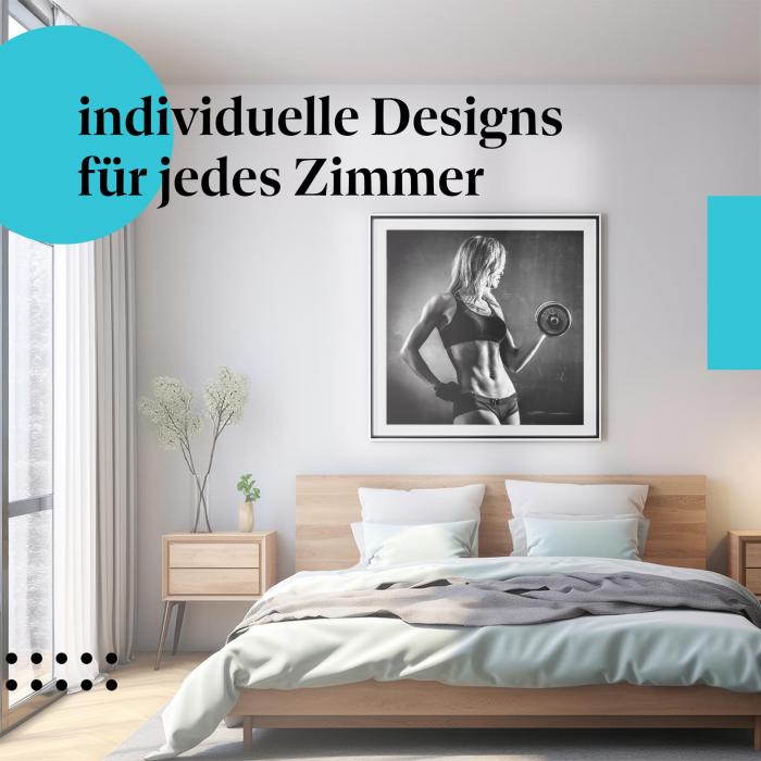 Schlafzimmer Deko: "Fitness" Poster - Ein starkes Motiv - perfekt für Ihre Wand.